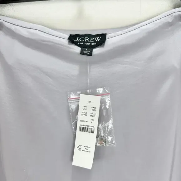 J.Crew Collection Knee Length Organza Slip Skirt Jewels Misty Grey US 8 NWT - Picture 6 of 13